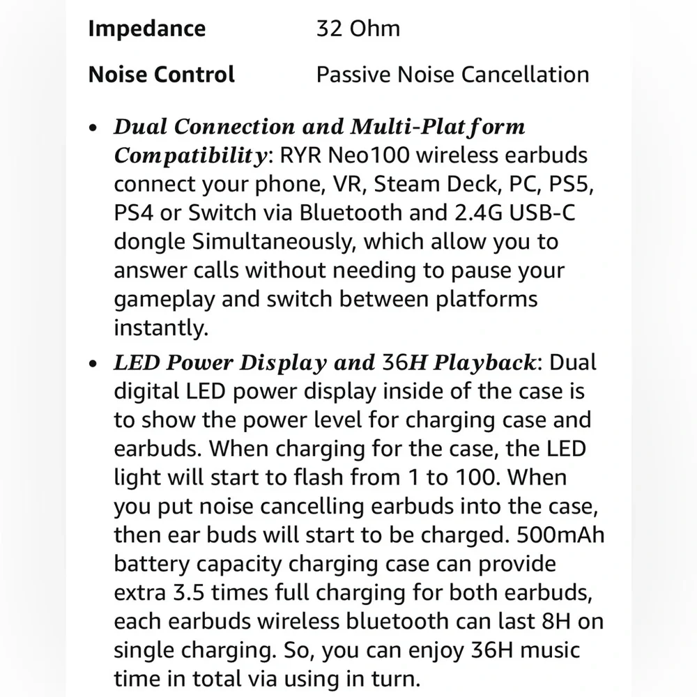 Wireless Earbuds Bluetooth with Charging Case - Gray